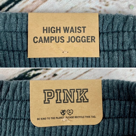 NWT XS PINK Victoria’s Secret Joggers Sporty Athleisure High Waist Campus Sweats - Picture 5 of 9